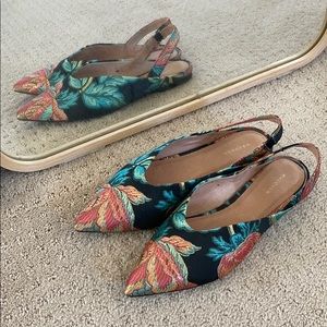 Halogen Slingback Flat in Embroidered Fabric